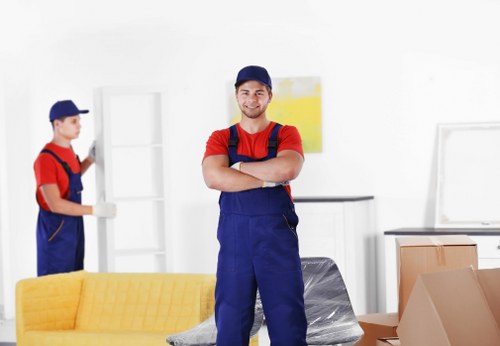 Supervisor checking hazards before a property move begins
