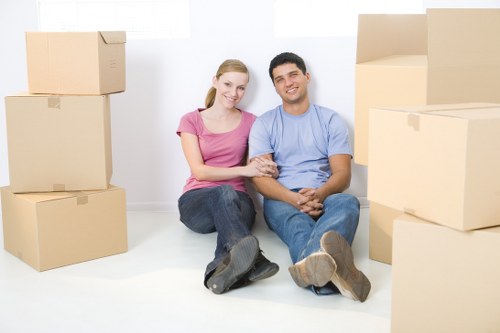 Kensington apartment move with boxes and furniture