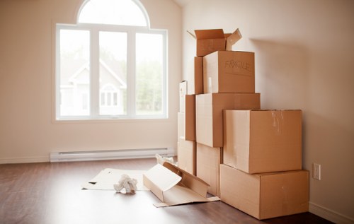 Loading a moving van during a Kensington relocation
