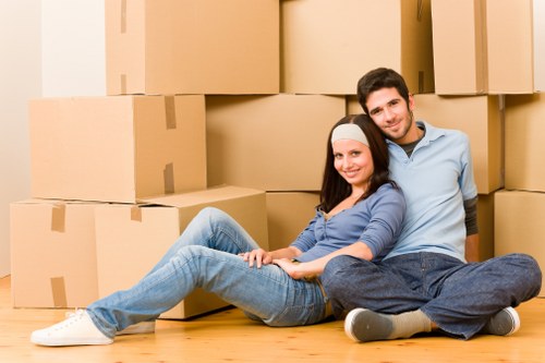 Prepared moving boxes and transport for a Kensington relocation