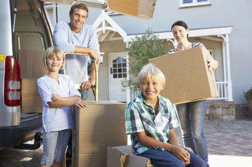 Packed household items ready for a Kensington flat move